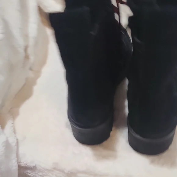 Zodiac Black Lace-Up Boots with Red Accents - Picture 5 of 7